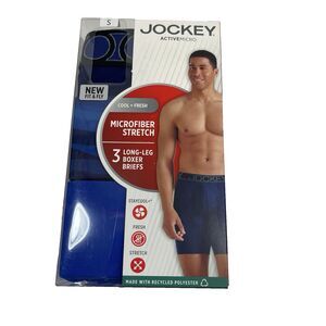 Jockey Active Micro Boxer Briefs Men's Small Multicolor Longer Leg Cool & Fresh